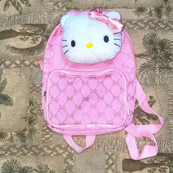 💖Vintage hello kitty backpack pink backpack plush backpack Sanrio glitter bag - Picture 1 of 17